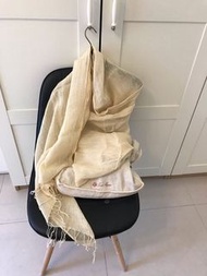 京都無名工作坊天然染料手工麻料 圍巾210*70cm