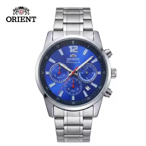 Orient Men's Sport Business Chronograph Wristwatch Analog Quartz Watch with Date Function Waterproof