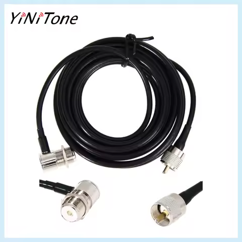 5M RG58 PL259 to SO239 Extension Cable for Kenwood TM-261 Yaesu FT-1802 FT-1807 ICOM Car Radio Anten