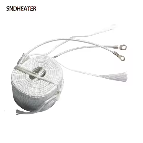 SNDHEATER Glass Fiber Heating Belt 220V Electric Fast Warming Tape 4 Wires 1M 2M 3M 4M 5M 200W 300W 
