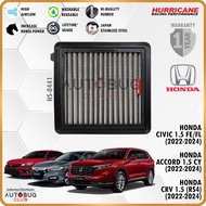 HURRICANE Car Engine Drop In S. Steel Air Filter (HONDA Civic 1.5 FE/FL 2022>, Accord 1.5L CY 2022>,