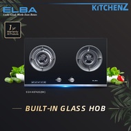 [FREE Shipping] Elba 2 Burners 5Kw Safety Valve Built-in Tempered Glass Hob EGH-K8742G(BK) / Combo S