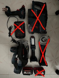 BOSCH 博世 18V   無刷吸塵油壓鑽 GBH 185-LI  博世鋰電吸塵裝置 GDE 12  充電式磨機GWS 180-LI   充電式衝擊起子/扳手GDX18V-1800C  鋰電充電器G