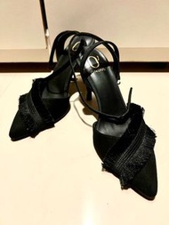 ONDUL’ 黑色流蘇高跟鞋