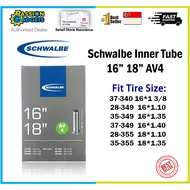Schwalbe Inner Tube 16inch to 18 inch AV4 for Birdy/Pikes 3 Sixty Schrader American Valve