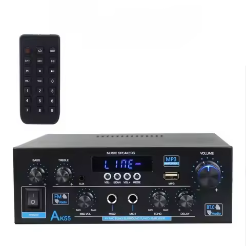 For AK55 900W Home Power Amplifier 2.0 Channel Bluetooth 5.0 Hifi Digital Stereo Sound Amplifier 2.0
