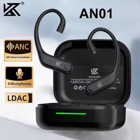 KZ AN01 Wireless Upgrade Ear Hook Cable Bluetooth 5.4 ANC Noise Cancellation C Pin LDAC HD Audio Dec