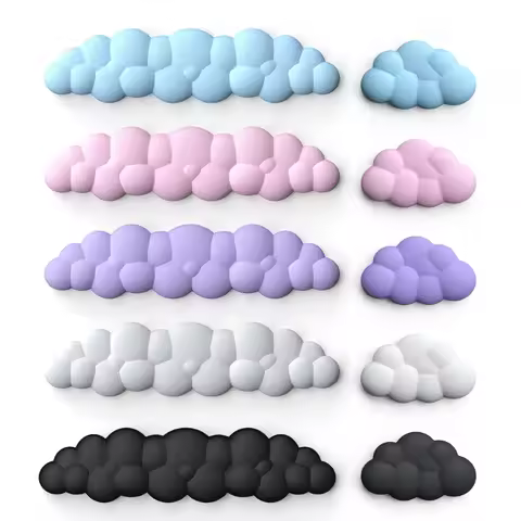 K0AC Cloud Shape Wrist Rest Pad PU Material Anti-Slip Rubber Base Memory Foam for 100 Keys 87 Keys 6
