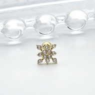 14K Solid Snowflake Tragus Helix Stud Piercing Earring, 585 Gold, Korean Made Jewelry