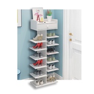 8 Tier Wooden Shoe Rack Rak Kasut Multi Layer Storage Organizer with Drawer DIY Almari Kasut Kayu Be