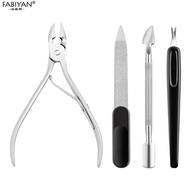 4Pcs/Set Nail Art Tool Stainless Steel Cuticle Nipper Cuticle Pusher Dead Skin Remover Scissor Trimm