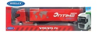 WELLY 1:64 TRANSPORTER METAL DIE CAST VOLVO FH TRACTOR TRAILER  TRUCK (RED) MODEL COLLECTION 68051GW