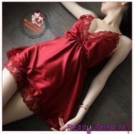 Ready Stock Baju Tidur Seksi wanita Sexy Lingerie 情趣内衣 性感睡衣 吊带睡裙 透明深V露背交叉带镂空 4 Color One Size