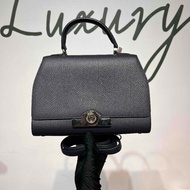 MOYNAT Rejane 中號經典手提單肩斜挎包 聖杯藍 銀扣