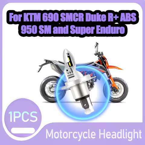 1PCS 6000K White H4 LED Headlight Bulb 10000LM Motorcycle Head Lamp 12V 24V For KTM 690 SMCR Duke R+