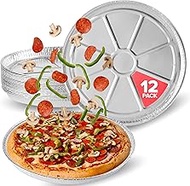 Stock Your Home 12 Inch Aluminum Pizza Pans Disposable (12 Pack) Round Foil Focaccia Pan for Individ