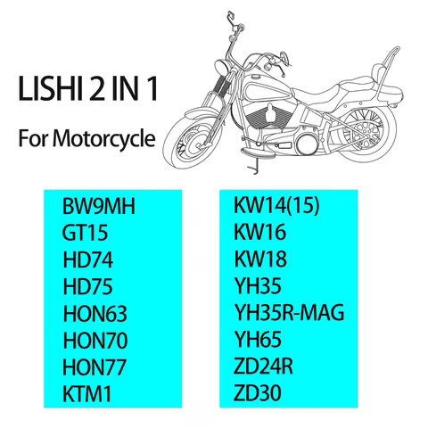 LISHI 2 IN I Motorcycle series lishi 2 in 1 tool BW9MH GT15 HD74 HD75 HON63 HON70 HON77 KTM1 KW14(15