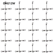 OAG12W 20PCS 3 Way Cross-line Swivels, with Glow Beads Heavy Duty 3 Way Fishing Swivels, Durable T-B
