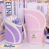 MELIFLUO Pen Bag, Retractable Large Capacity Pencil , Multi-functional Multi-functional Stand Up Des