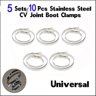 【MED】10 PCS  Boot Clips Kit Stainless Steel Axle  Joint Crimp Clamp  Set