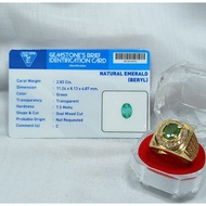 GENUINE COLOMBIA EMERALD GEMSTONE RING CERTIFIED LABnatural WITH LUXURIOUS AND ELEGANT SILVER GOLD 9