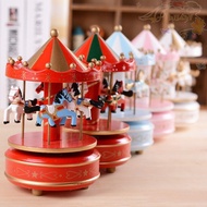 BLISS Carousel Music Box, Exquisite Wooden Rotating Wooden Music Box, Christmas Horse Carousel Box C