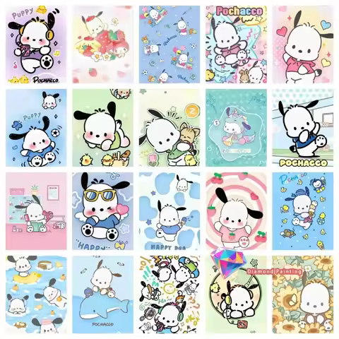 New Cute Pochacco Diamond Painting Kit Square Round Diamond 5D DIY Melody Mosaic Handmade Art Unique