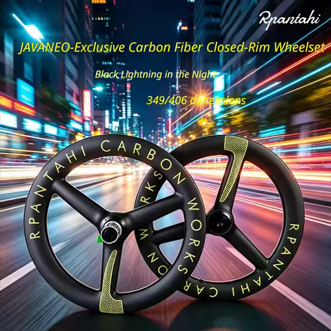 RPANTAHI JAVA NEO Carbon Fiber Three-Spoke Wheelset, 16/20-inch thru-axle disc brakes, 349/406 sizes