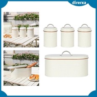 [Direrxa] 4Pcs Canisters for Counter Rustic Bread Bin for Tea Flour