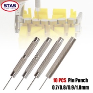 [STAS] 10Pcs Watch Strap Bracelet Pin Remover Repair Tool Iron Pin Punches 0.7-.0mm