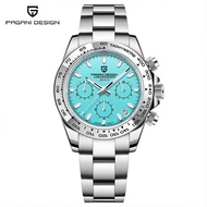 PAGANI DESIGN Original Quartz Men's Watch Japan VK63 Stainless Steel Blue Chronograph Waterproof Wat