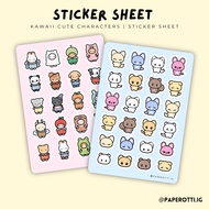 Kawaii Cute Sticker Sheet | Waterproof Vinyl Sticker | paperotti.ig