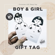 Boy and girl birthday Gift tag - Hang tag Greeting Card Gift sticker hampers parcel box dus birthday christmas cny ramadan lebaran