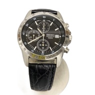 SEIKO mens watches quartz wrist watch analogues leather SLV BLK SS 7T92-0DW0 Direct from Japan Secon