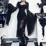 DarkLooks Gothic Lace Long-Sleeved Blouse for Halloween - Flared Sleeves