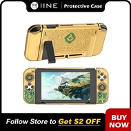 IINE Golden-Green Protective Case Cover Compatible Nintendo Switch V2 Console Switch 2017