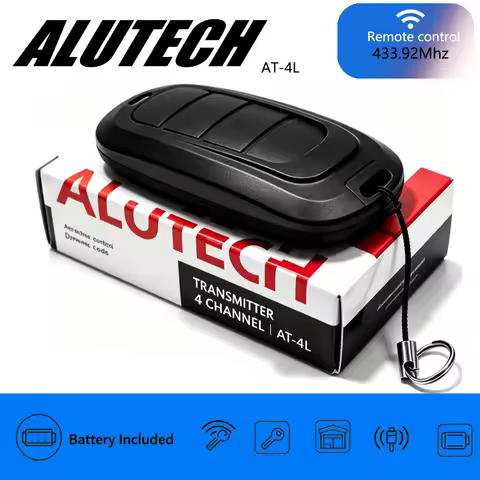 Alutech AT‑4L Garage Door Remote Control 433MHz 4‑Channel Transmitter Compatible with AR‑1‑500 500N