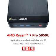 Beelink Mini PC AMD Ryzen 7 Pro 5850U (8C/16T, Up to 4.4Ghz), 16GB DDR4 RAM 500GB NVMe SSD, SER5 Pro