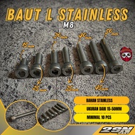 Bolt L M8 Stainless 304 THE A2-70 Diameter 8mm Length 15 mm - 50 mm L6 Key