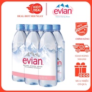 Lot of 6 Bottles of Evian Imported Natural Mineral Water 500ML/Bottle