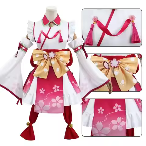 ABC123 Sakura cosplay costume vtuber virtual anime style wig hololive sakura miko idol kimono set co