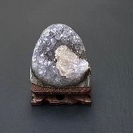 招財開運-天然原礦異象夢幻紫晶鎮二次結晶砂糖共生方解石 紫水晶