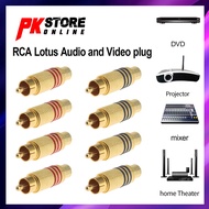 GOLD PLATED MALR RCA CONNECTOR, RCA WELDING CABLE ADAPTOR, RCA JACKS RED+BLACK GOLD PLATED RCA CONNE