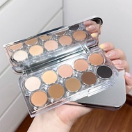 POTO 10 Colors Bebot Makeup Eyeshadow Palette Matte Silver Grey Shades Long Lasting Highlighter