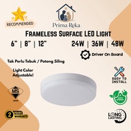 [SIRIM] Round Light Adjustable Frameless Surface LED 24W 36W 48W Lampu Siling LED Untuk Ruang Tamu