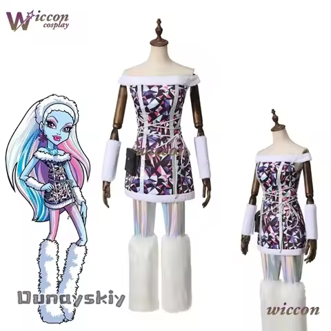 Monster Abbey Bominable Cosplay Costume High School Girl Dress With Plush Socks Halloween Carnival P