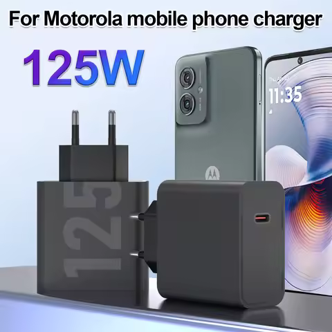 Motorola 125W ultra fast charger USB-C PD3.0 QC4.0 power adapter for X50 Ultra Edge 50 Pro for Moto 