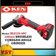 KEN BL9120 - 40C 20V 4.0AH 4" 100MM BRUSHLESS CORDLESS ANGLE GRINDER BL9120-40C