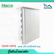 ตู้ไฟ ตู้กันฝน ตู้กันน้ำพลาสติก NANO ฝาทึบ/ฝาใส เปิด-ปิดได้ (NANO-104W) ขนาด20.1x39x54.1ซม. wsang