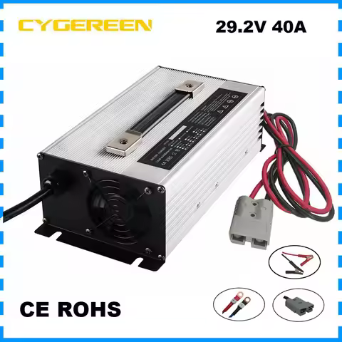 24V 24 Volt 40A 8S Lifepo4 Fast Charger 29.2V 100AH 200AH 300AH Iron Phosphate Forklift RV Battery S
